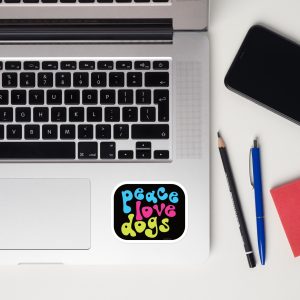 Peace Love Dogs Rectangle Sticker